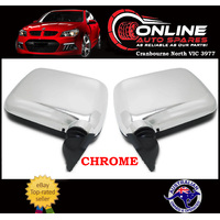 CHROME Door Mirror PAIR Manual Skin Mount fit Holden Rodeo TF NEW 7/88-2/03 