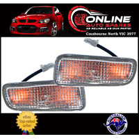 Holden Rodeo TF CLEAR Front Bar Indicator PAIR 97-03 Suit Plastic Bumper - turn