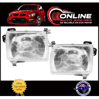 Headlight PAIR Suit Nissan Navara D22 Ute 97-00 NEW ADR lh rh head light