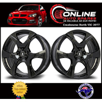 20" VF R8 Style Wheels x2 Gloss Black 20x8.5 5x120 Suit Commodore VB - VF rim