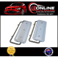 Chrome Finned Side Plate Covers + Gaskets Holden 6 Cyl 149 161 173 179 186 202