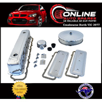 Chrome Rocker Cover+Air Cleaner+Plates+Breather Kit Holden 6Cyl 161 179 186 202 
