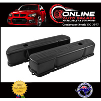 Black Steel Tall Valve Rocker Covers Pair W/308 Logo Commodore V8 VB VC VH VK VL