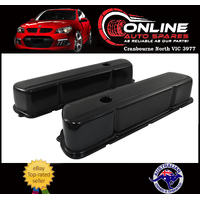 Black Steel Tall Valve Rocker Covers Pair fit Holden V8 253 308 VB VC VH VK VL