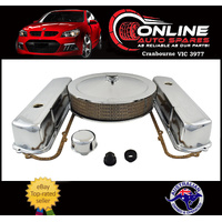 Holden Chrome 253 308 V8 Engine Kit Rocker Covers Air Filter + Bretaher+ Gaskets