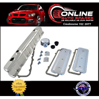 Chrome Rocker Cover + Side Plates + Breather Cap Kit Holden 6Cyl 161 179 186 202