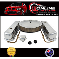 Holden Chrome 253 V8 Engine Kit Rocker Covers Air Filter + Bretaher+ Gaskets 4.2
