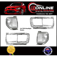 CHROME Headlight Surround+Corner Park Light Kit fit Toyota Landcruiser 80 Series
