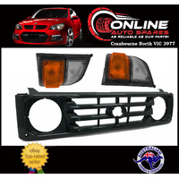 Grille + Indicators fit Toyota Landcruiser Black 78 79 Series Ute Troopy 99-07