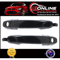 Front Door Handles x2 LEFT + RIGHT Black fit Toyota Hilux 05-11 W/Key Hole grab