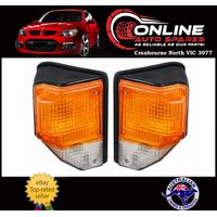 Front Indicator PAIR BLACK Suit Toyota Landcruiser 75 Series 85-99 repeater turn