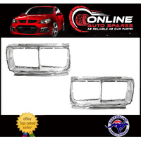 CHROME Headlight Surround PAIR Suit Toyota Landcruiser 80 Series 90-94 GXL rim