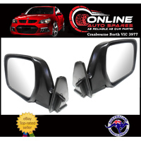 Manual Door Mirror PAIR Suit Toyota Landcruiser 80 Series BLACK rear view