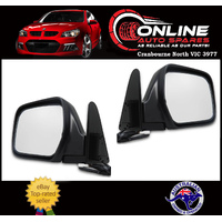 Electric Door Mirror PAIR Suit Toyota Landcruiser 80 Series BLACK rear view