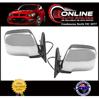 Electric Door Mirror PAIR Suit Toyota Landcruiser 80 Series CHROME left + right