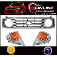 Grille + Indicators CHROME fit Toyota Landcruiser 78 79 Series Ute Troopy 99-07