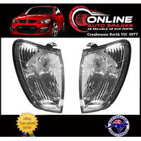 CLEAR Front Indicators PAIR fit Toyota Landcruiser 100 Series 98-05 turn signal 